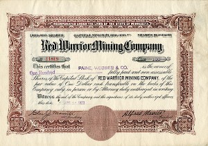 Red Warrior Mining Co. - Stock Certificate